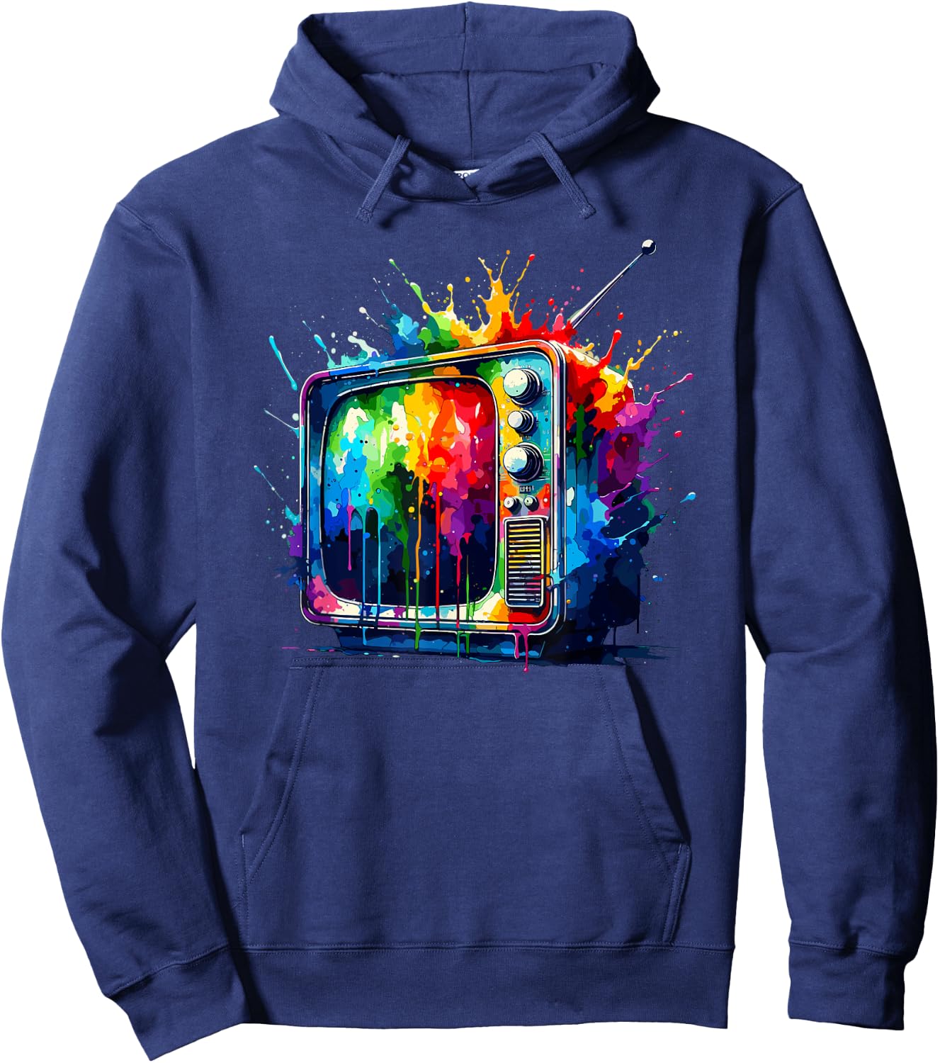Splash Art Television Vintage TV Retro 70s 80s Hoodie - Hoodie | Navy