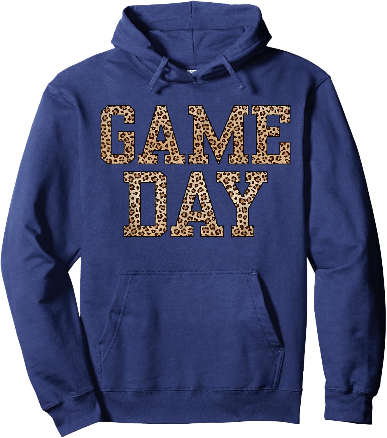 American Football Lover Game Day Leopard Cheetah Football Hoodie - Hoodie | Navy