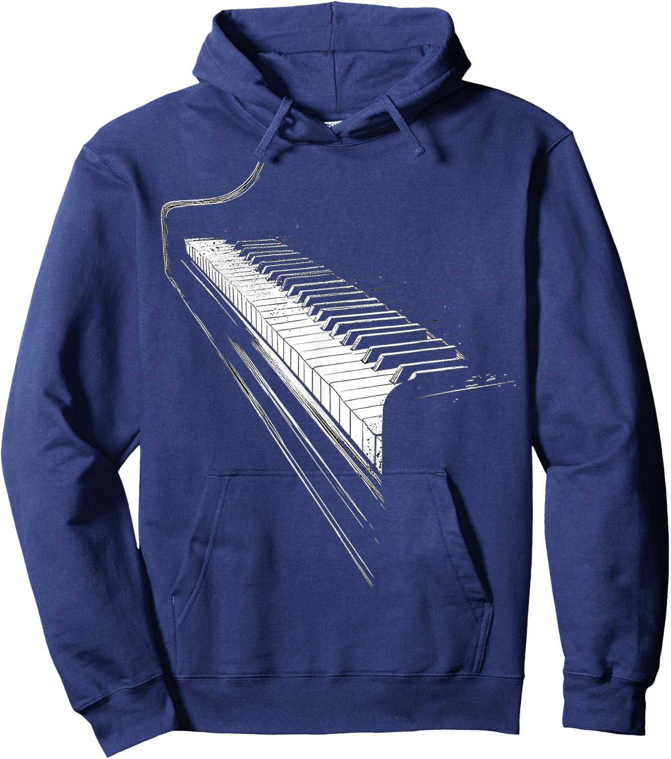 Keyboard Music Instrument Graphic Artwork Keyboard Hoodie - Hoodie | Navy