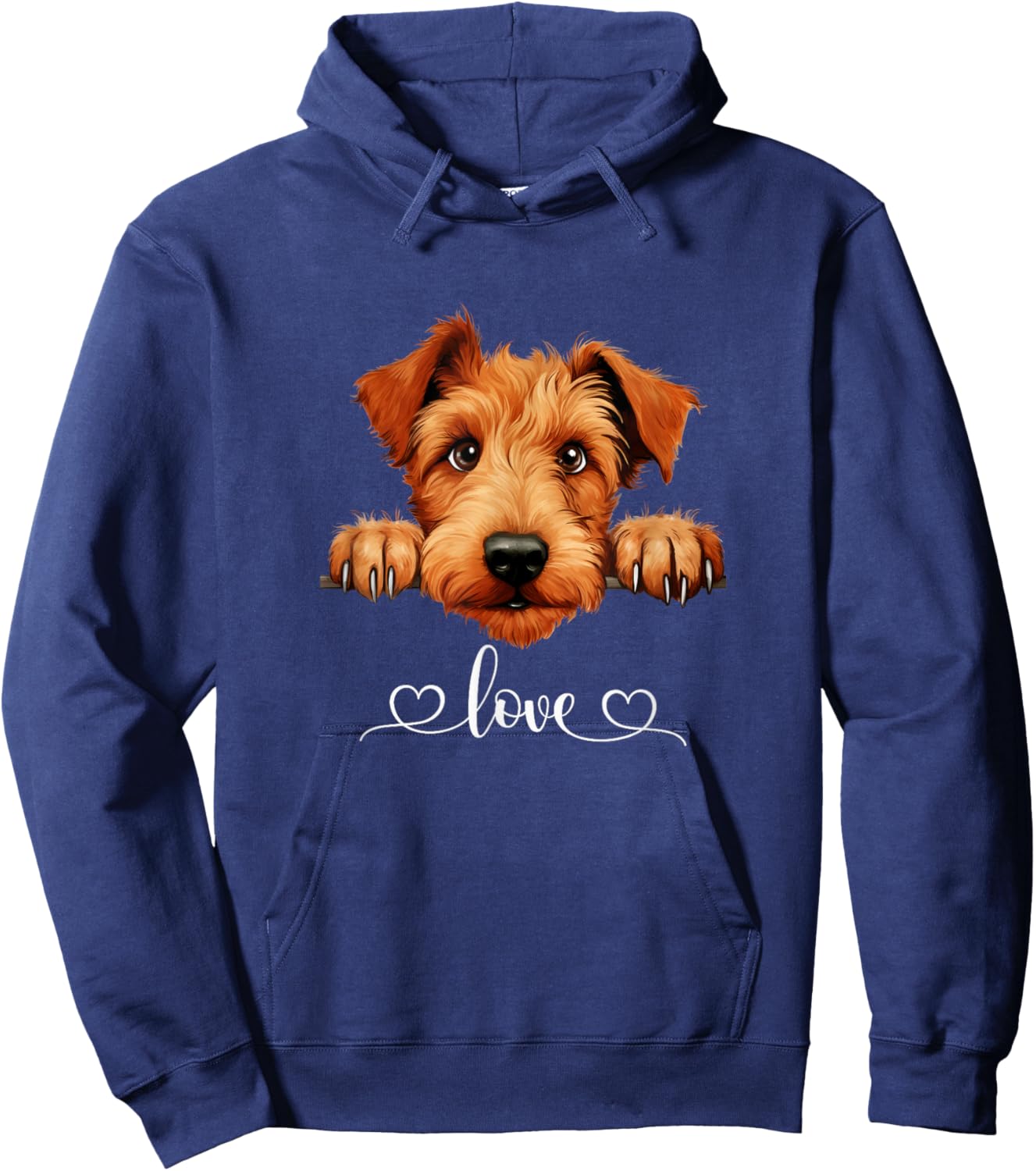 Cute Dog Graphic Love Irish Terrier Dog Hoodie - Hoodie | Navy