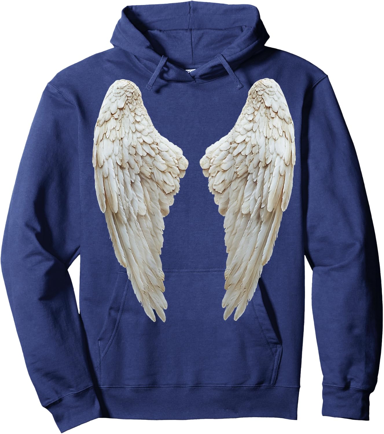 White and Black Christian Angel Wings Hoodie - Hoodie | Navy