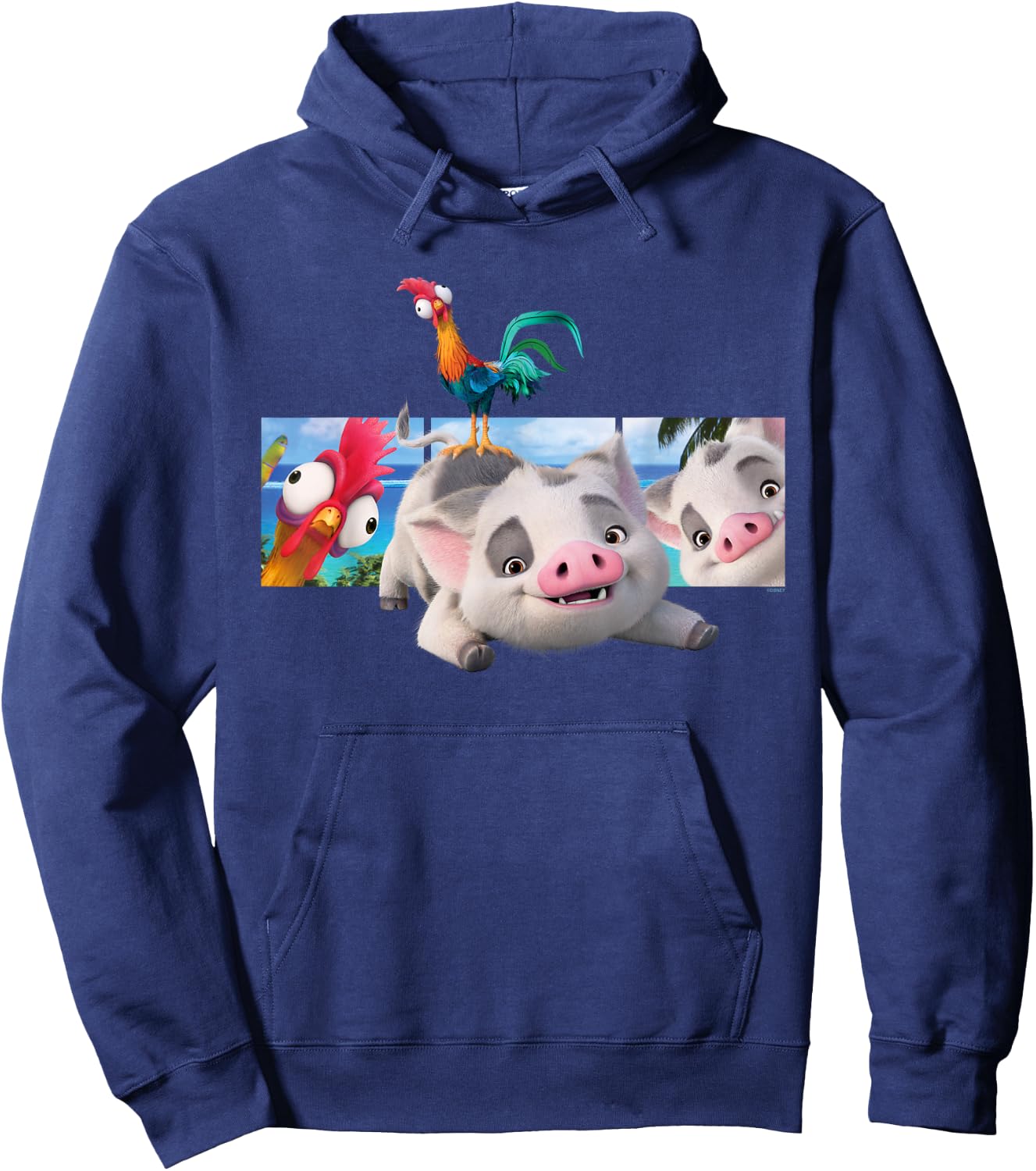 Disney Moana 2 Best Beach Friends Pua and Heihei , Black, S Hoodie - Hoodie | Navy