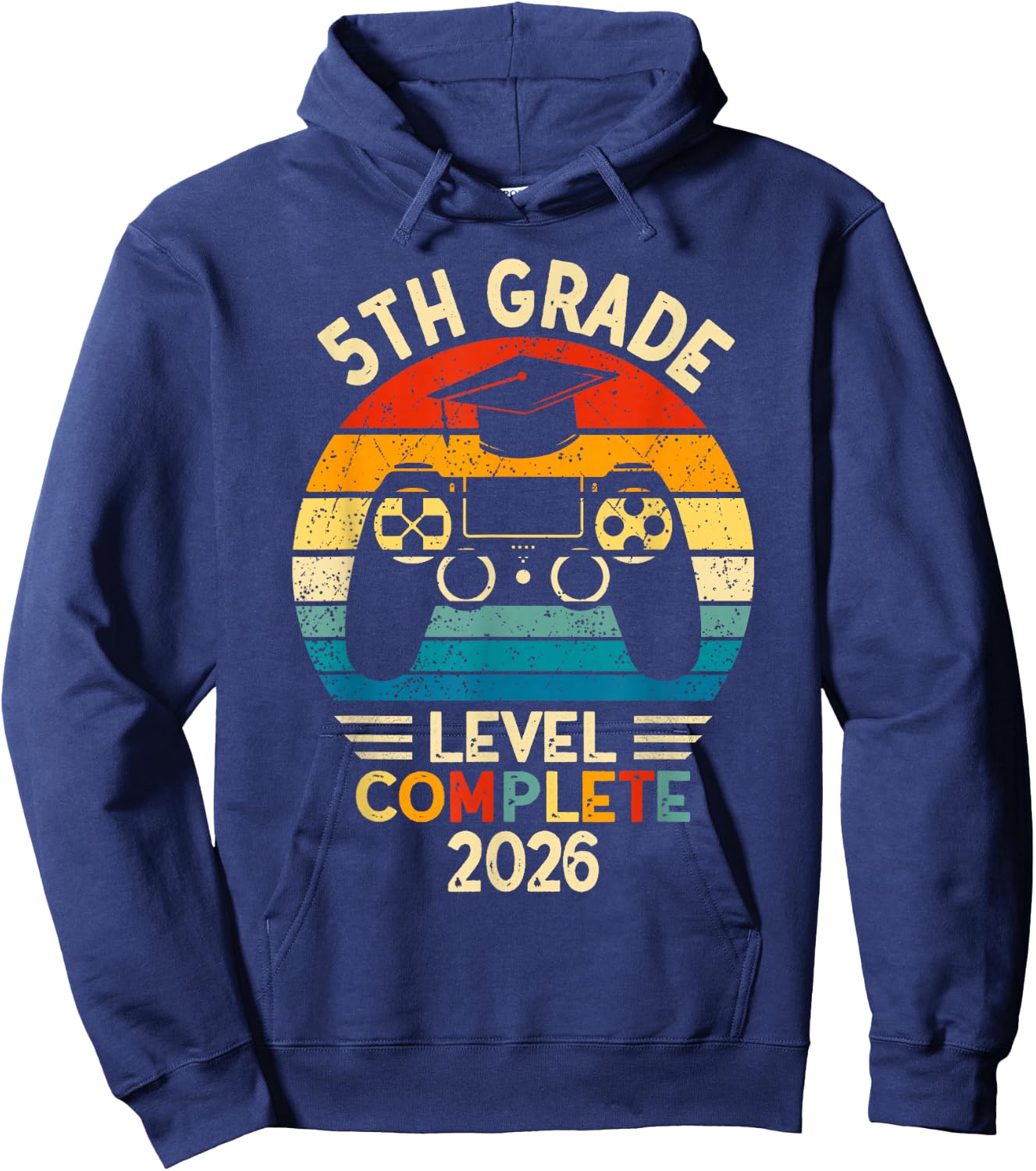 5th Grade Level Complete 2026 Fifth Grade Grad Elementary Hoodie - Hoodie | Navy