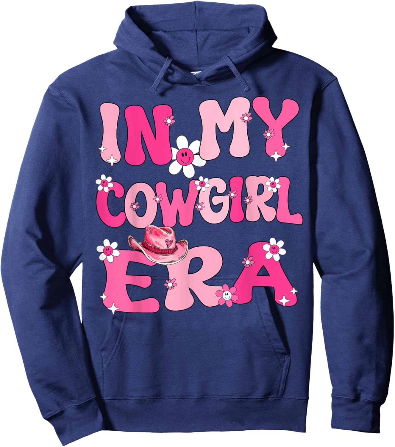 In My Cowgirl Era Retro Groovy Western Rodeo Cowgirl Cute Hoodie - Hoodie | Navy