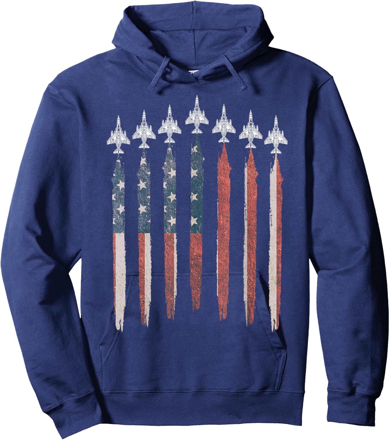 F4 Phantom Fighter Jet USA Flag Airplane F-4 4th of July Hoodie - Hoodie | Navy
