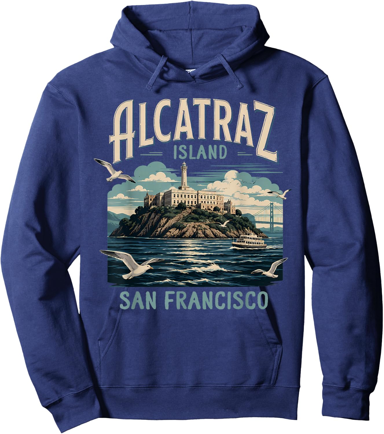 Alcatraz Island San Francisco California Souvenir Traveling Hoodie - Hoodie | Navy