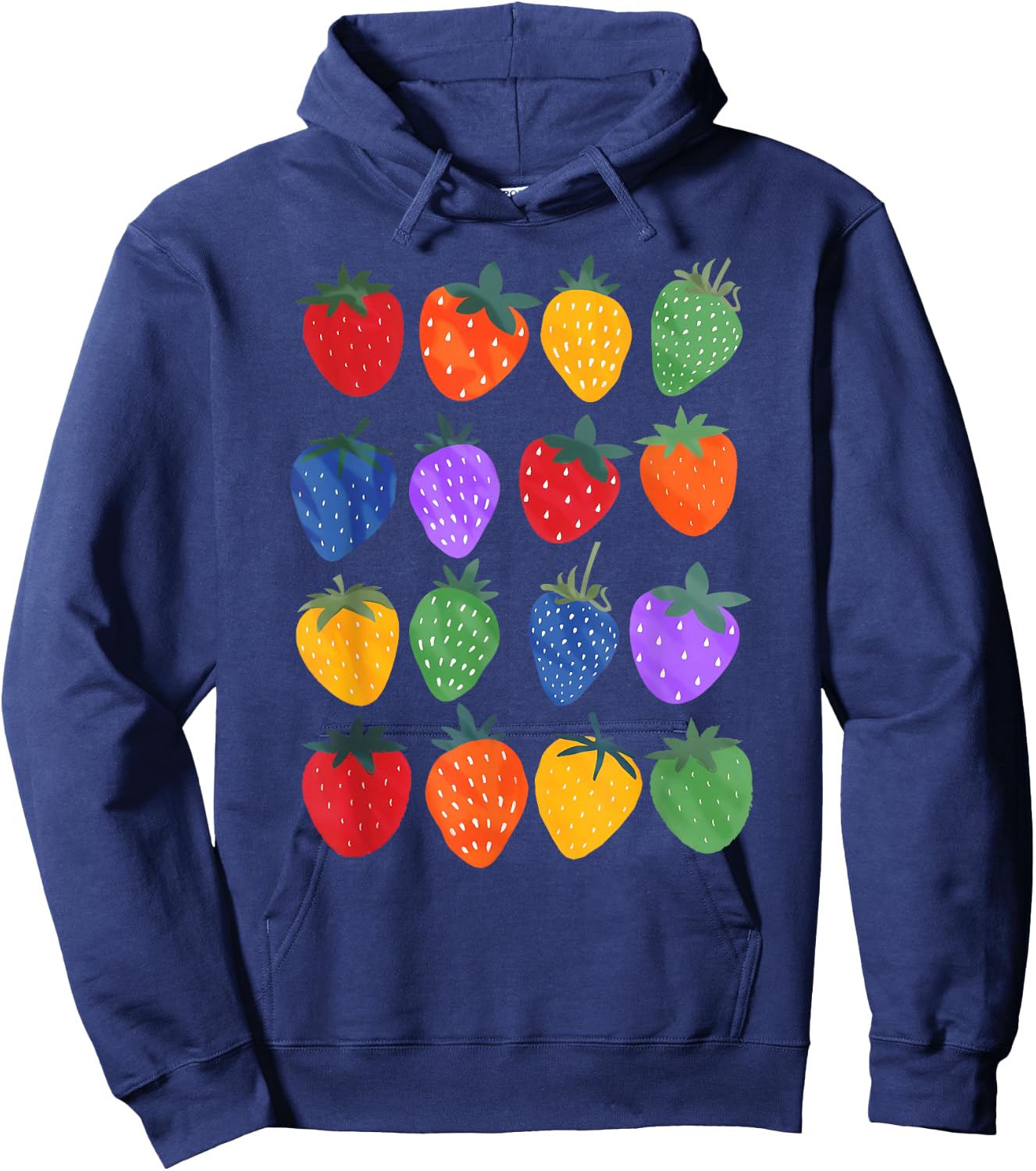 Strawberry Rainbow LGBT Lesbian Gay Bisexual Trans Pride Hoodie - Hoodie | Navy