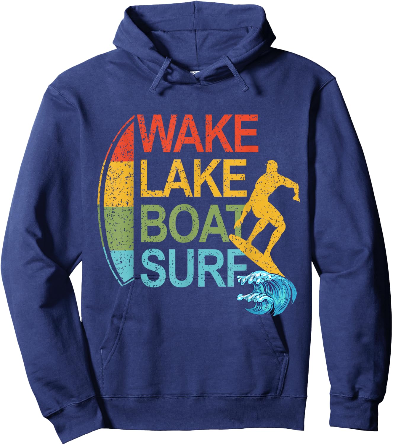 Wake Lake Boat Surf Surfing Surfboarding Surfboards Hoodie - Hoodie | Navy