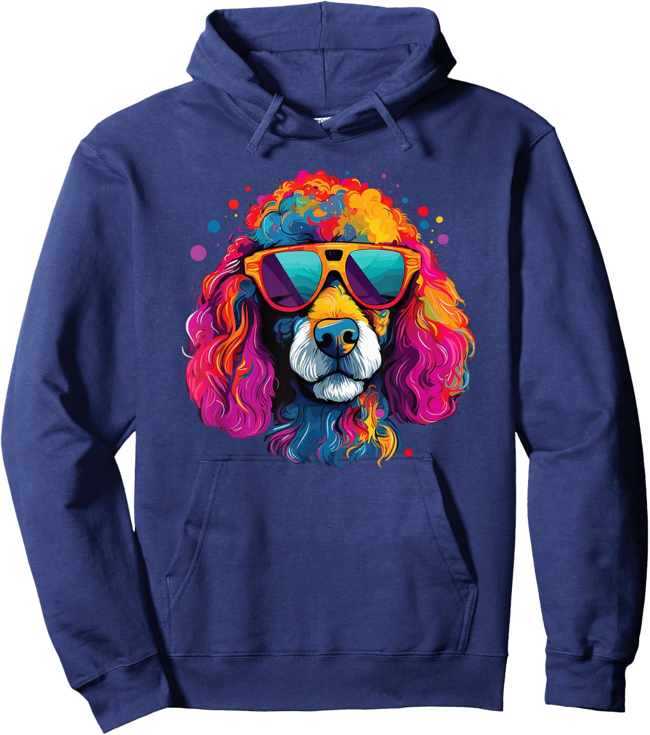 Wasserfarben Farbenfroher Pudel Hunde Hoodie - Hoodie | Navy