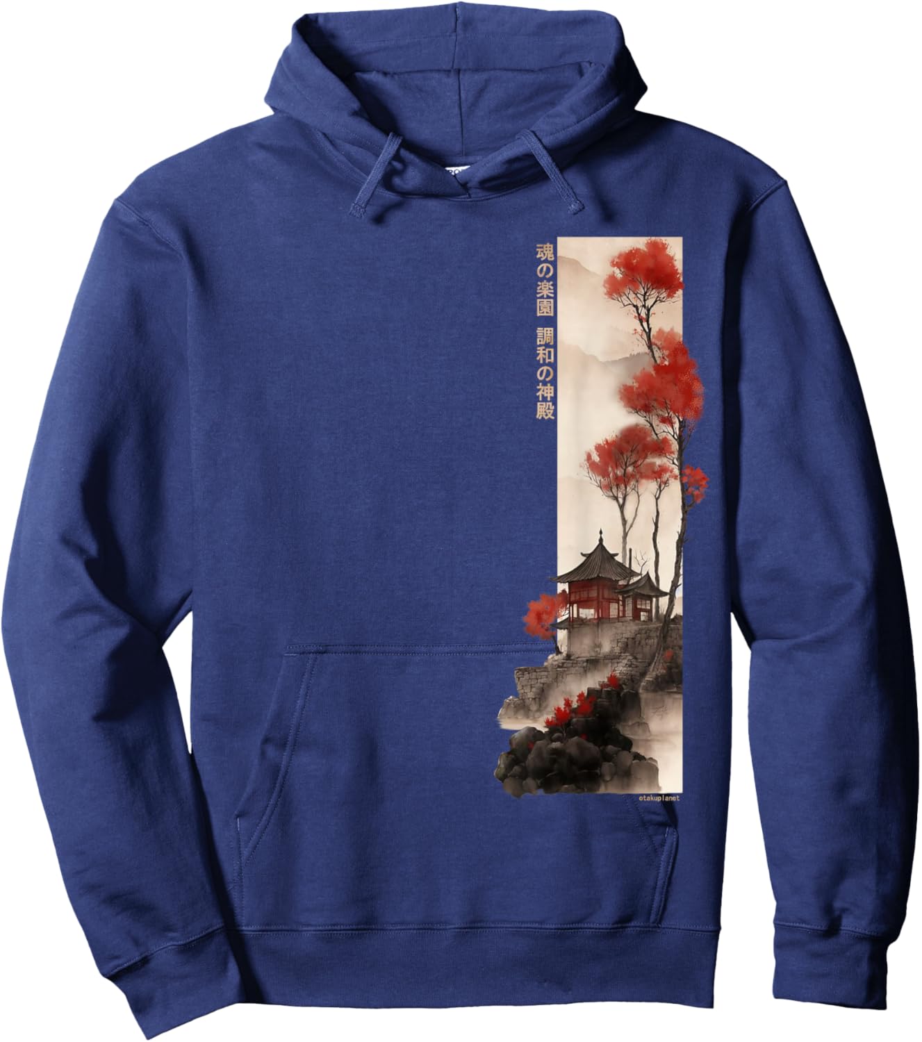 Japanese Temple Retro Vaporwave in Japan Harajuku 80s 90s Hoodie - Hoodie | Navy