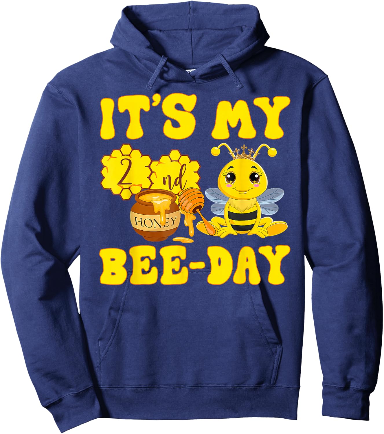 It's My 2nd Bee Day - 2 Years Old Birthday Party Girl Hoodie - Hoodie | Navy