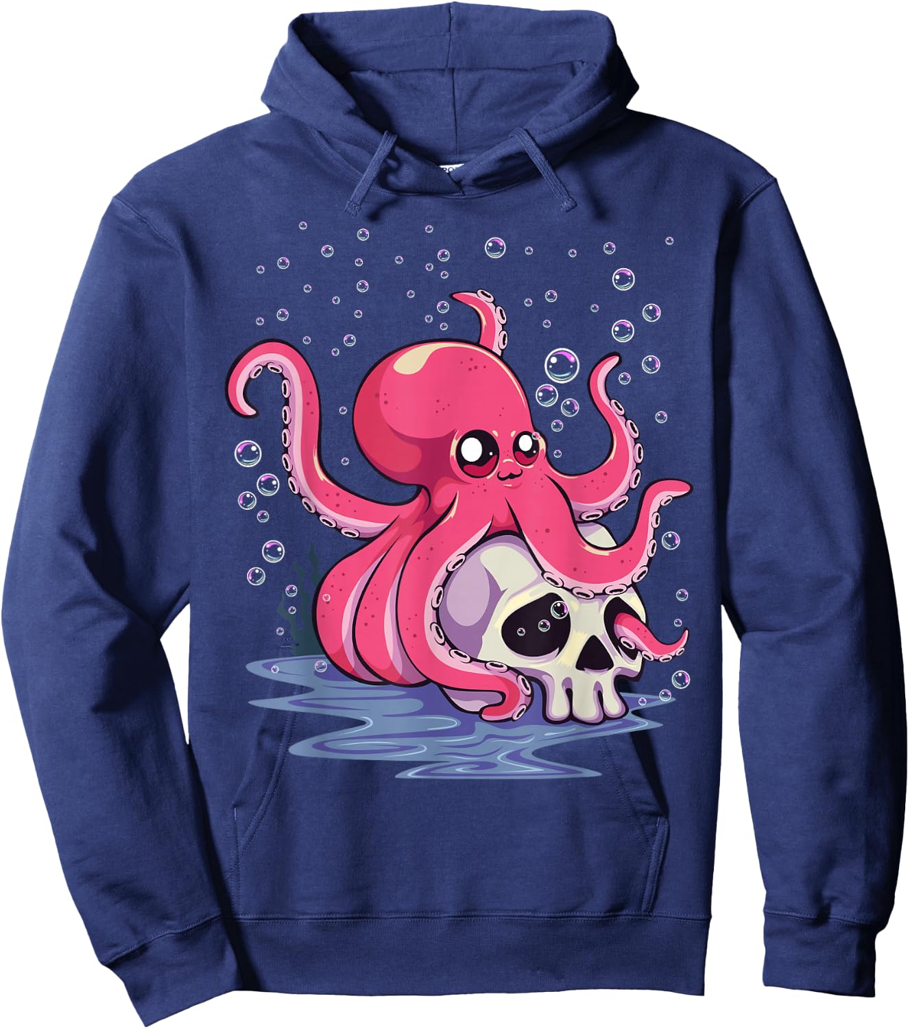 Pastel Goth Kawaii Aesthetics Anime Cute Octopus Hoodie - Hoodie | Navy