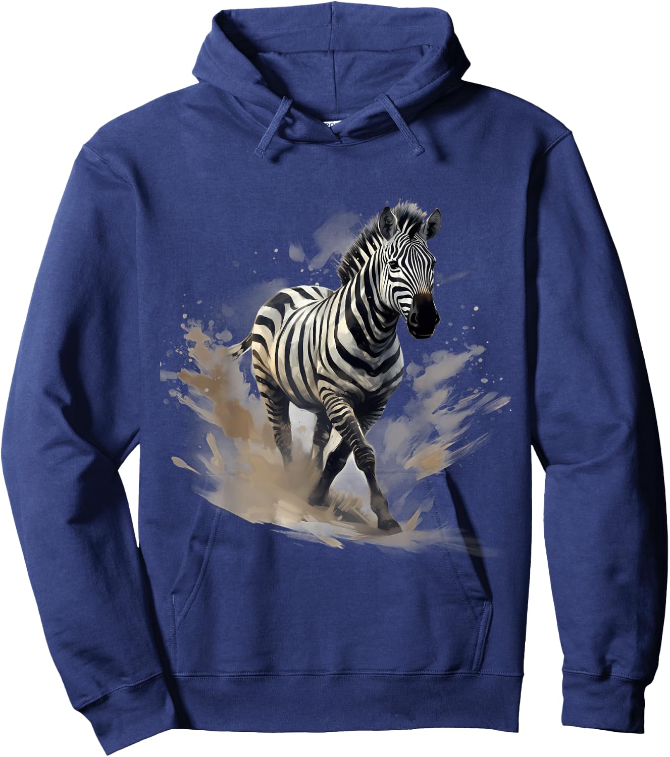 Zebra Drawing Splash Wildlife Safari African Animal Lovers Hoodie - Hoodie | Navy