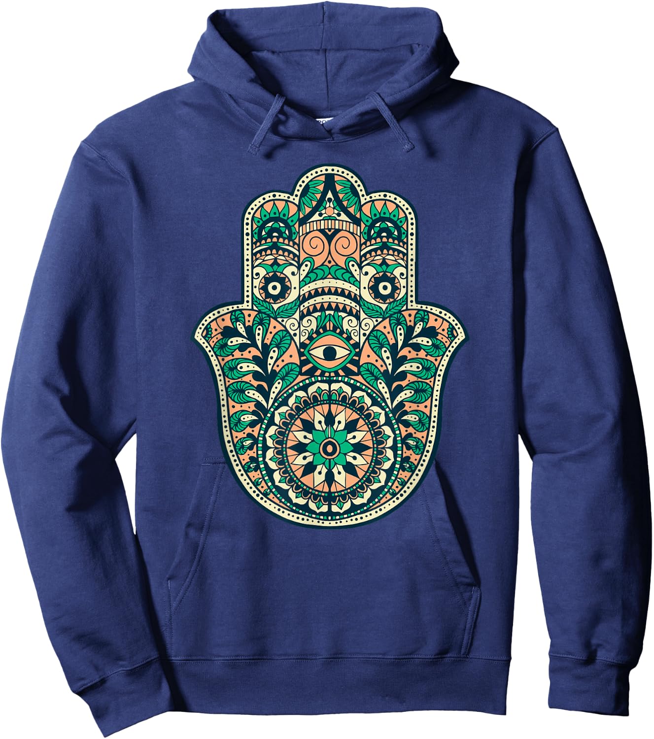 Hamsa Hand Of Fatima Oriental Islamic Symbol Yoga Hoodie - Hoodie | Navy