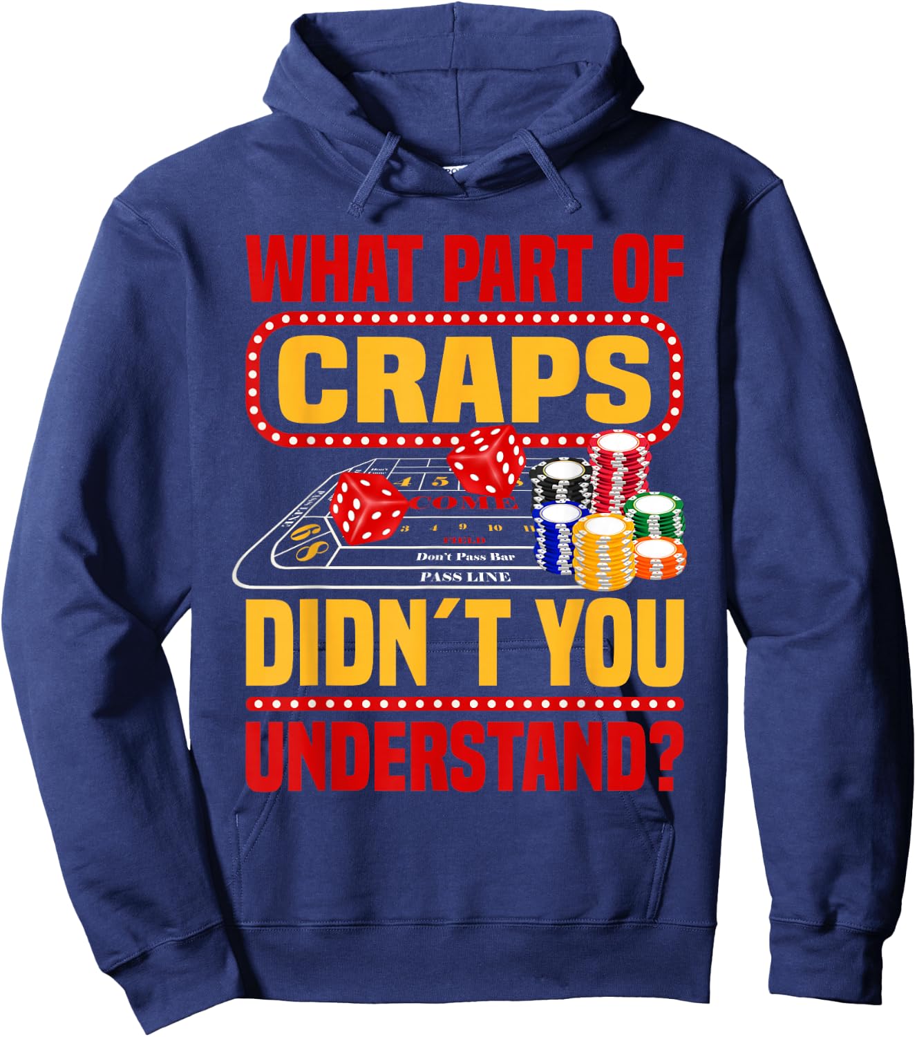 Craps Player Casino Lover Gambling Strategy Craps Hoodie - Hoodie | Navy