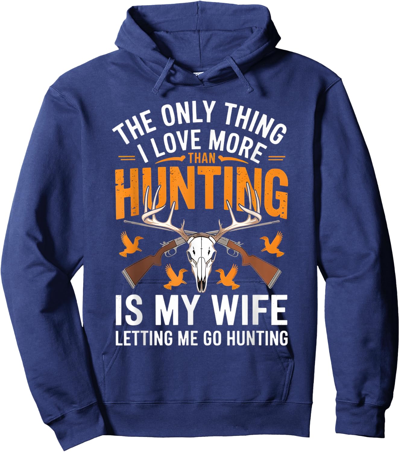 The Only Thing I Love More Than Hunting Vintage Retro Hoodie - Hoodie | Navy