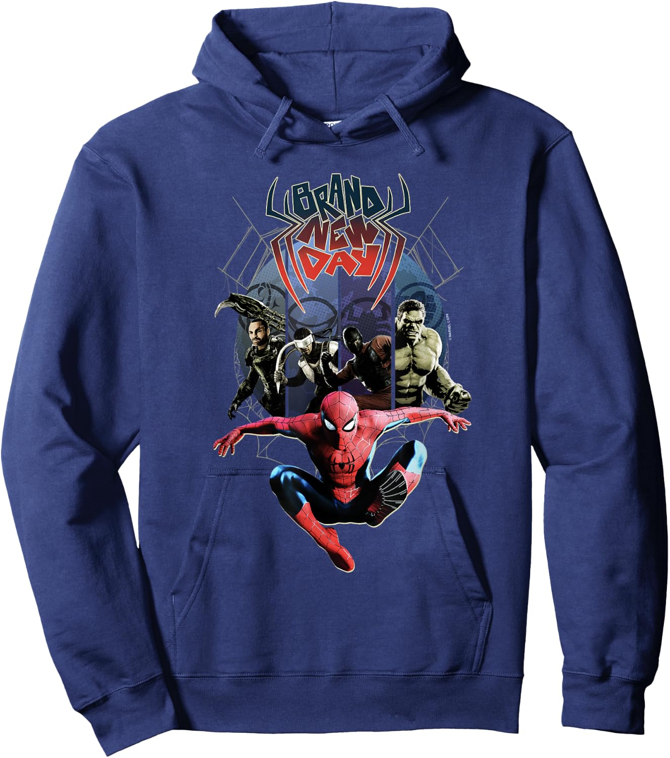 Marvel Spider-Man: New Day Color Web Villain Panels Hoodie - Hoodie | Navy