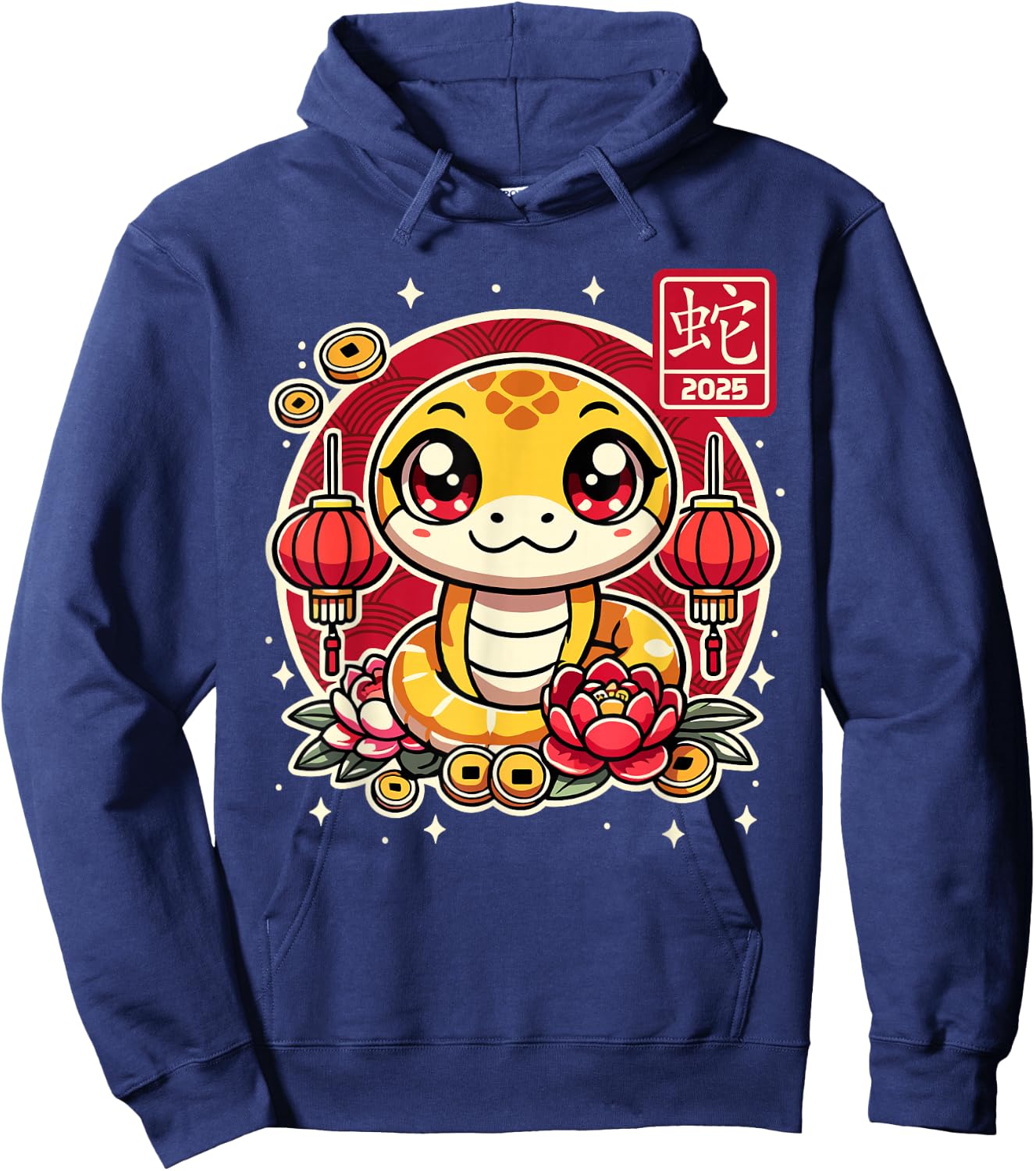 Happy Chinese New Year of the Snake 2025 Lunar Zodiac Kids Hoodie - Hoodie | Navy