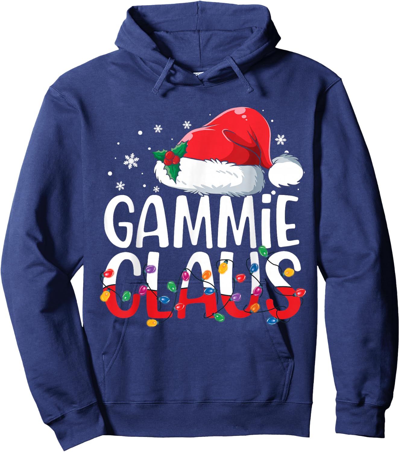 Gammie Claus Family Matching Christmas Pajamas Santa Hat Hoodie - Hoodie | Navy