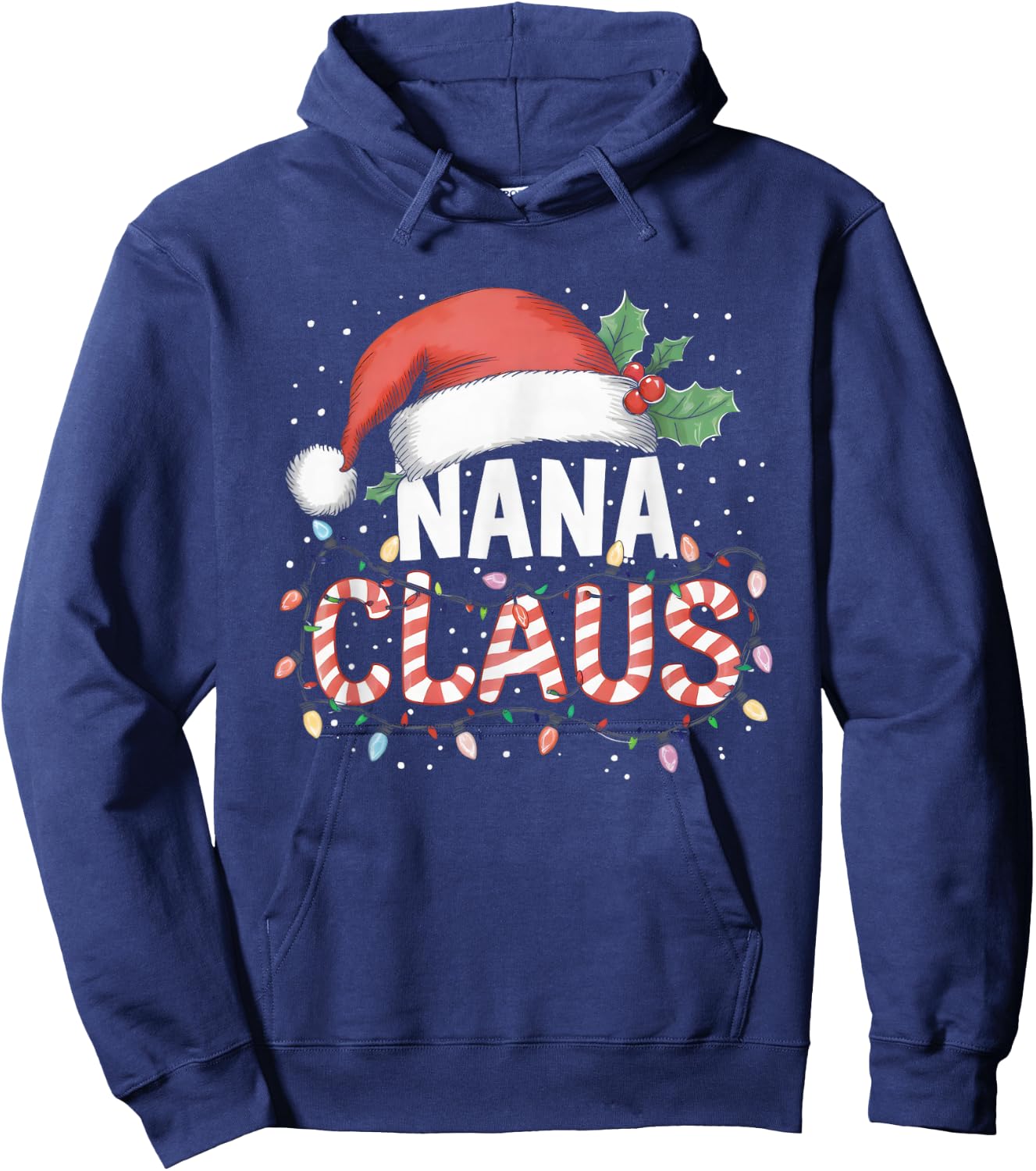 Nana Claus Santa Christmas Matching Grandmother Family Funny Hoodie - Hoodie | Navy