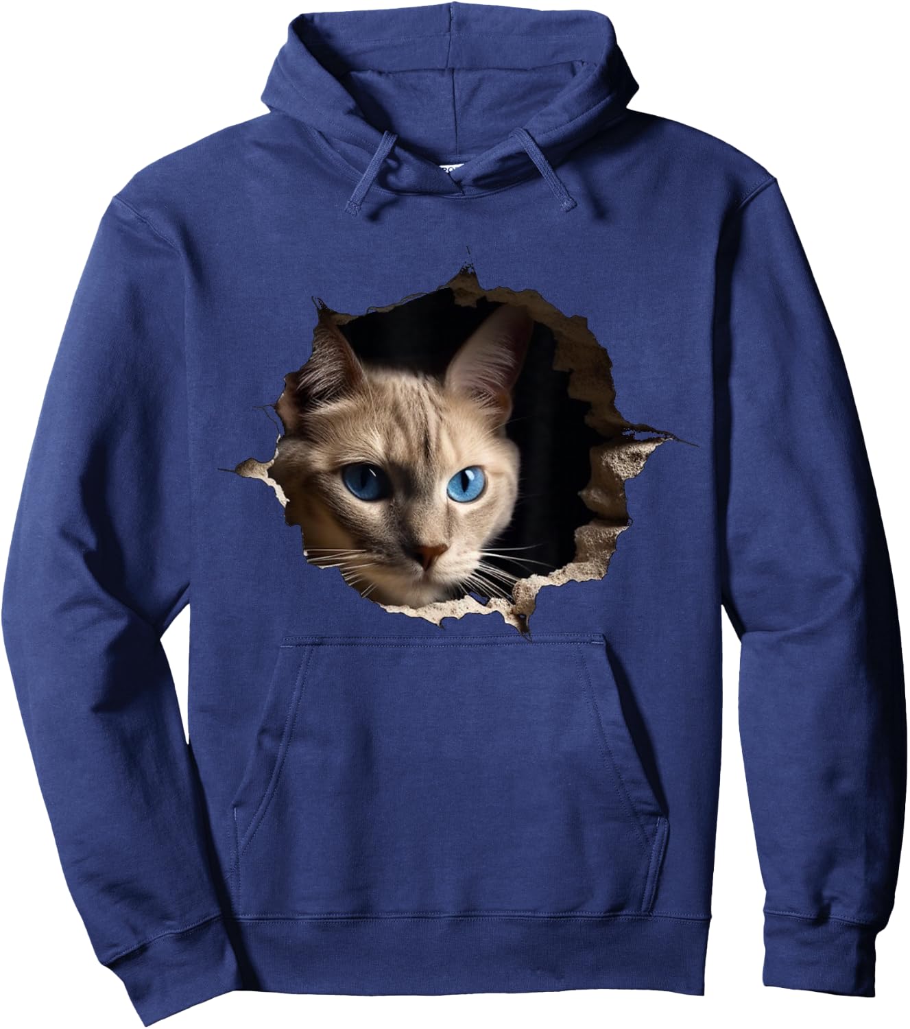 @n!mal Katze Wand Tiere Katzenmotiv Tier Katze Schwarz -Erwachsene und Kinder Klein Hoodie - Hoodie | Navy