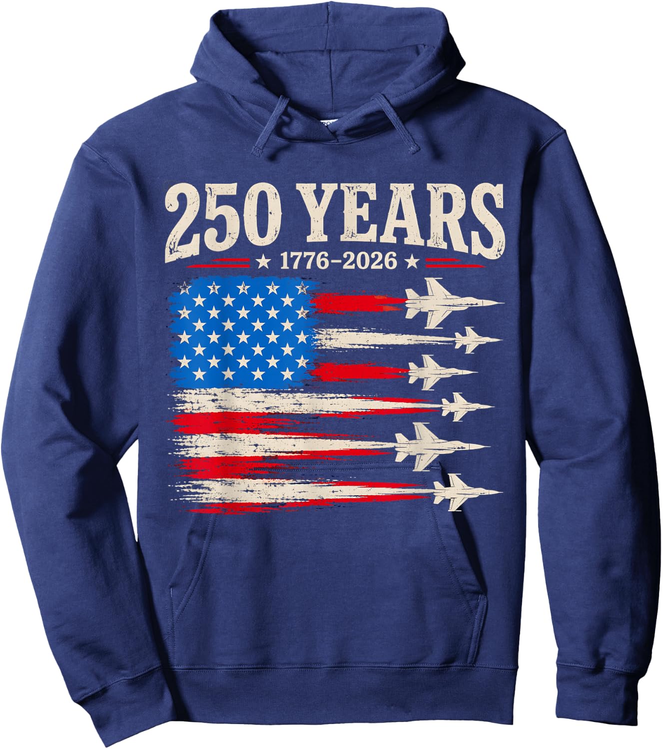 250 Anniversary USA 1776 to 2026 Patriotic American 4th July Hoodie - Hoodie | Navy