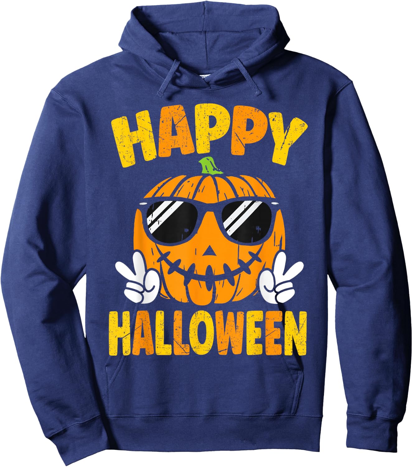Trick Or Treat Halloween 2025 Spooky Pumpkin Costume Men Boy Hoodie - Hoodie | Navy