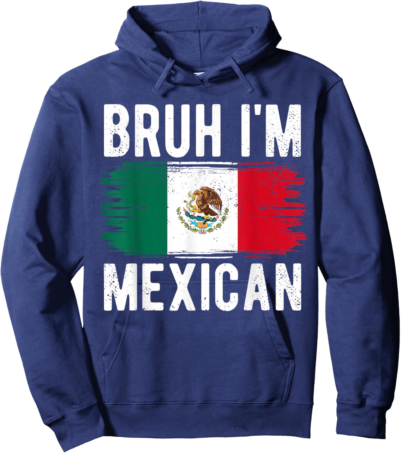 Bruh I'm Mexican Vintage Mexico Flag Funny Mexican Boys Kids Hoodie - Hoodie | Navy
