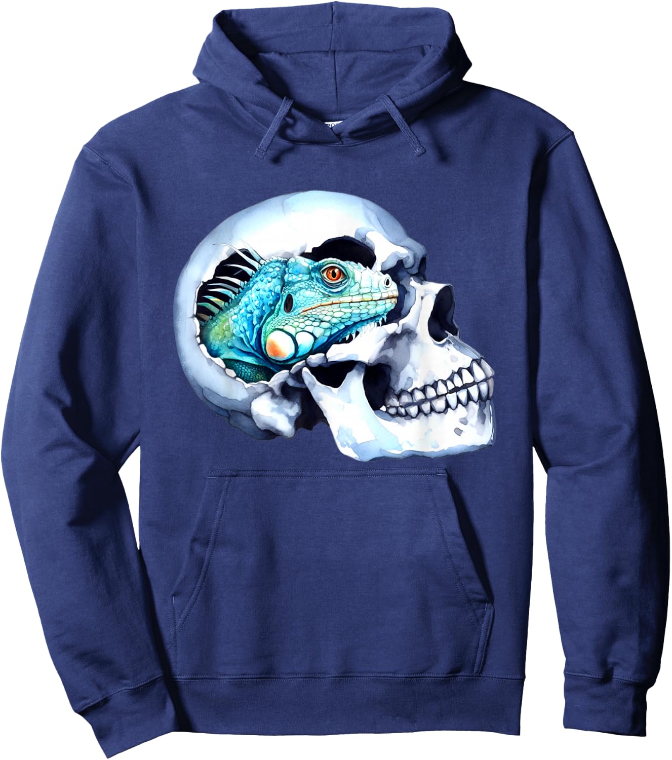 Iguana Skull Pet Lizard Reptile Skull Lovers Design Hoodie - Hoodie | Navy