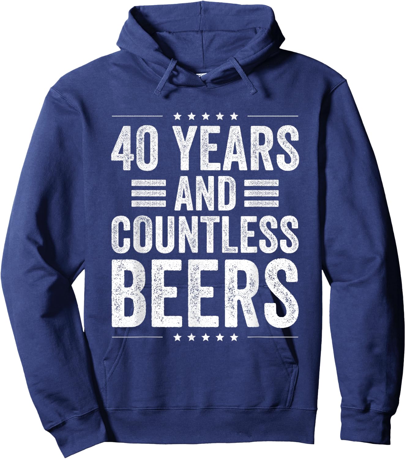 Birthday Husband Coworker 40 Years and Countless Beers Hoodie - Hoodie | Navy