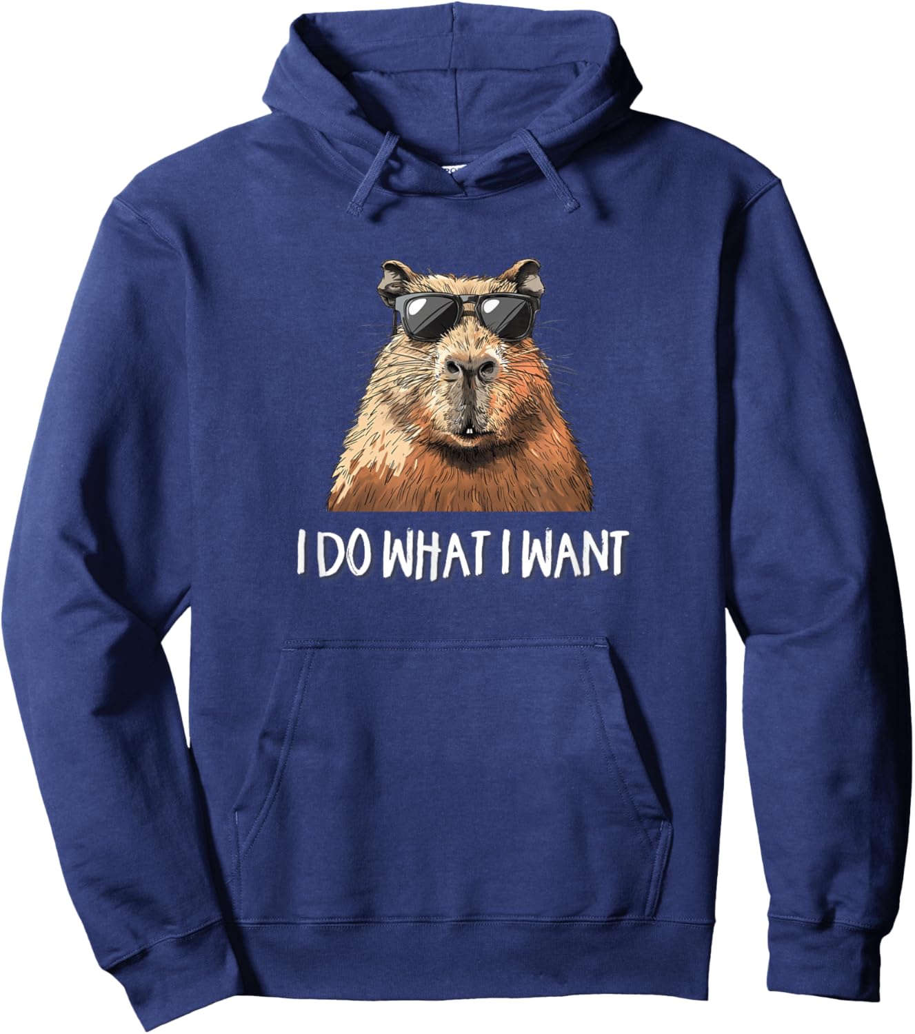 Meme Lover Sunglasses I Do What I Want Capybara Lover Hoodie - Hoodie | Navy
