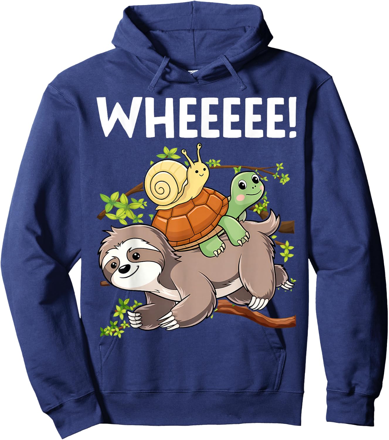 Funny Running Marathon Runners Sloth Turtle Snail Hoodie - Hoodie | Navy