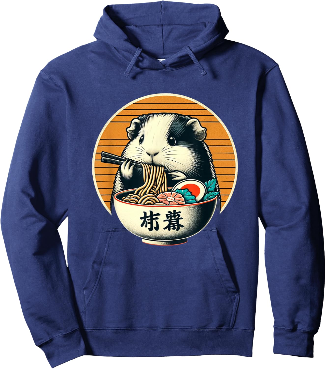 Guinea Pig Ramen Kawaii Neko Japanese Noodles Aesthetic Hoodie - Hoodie | Navy