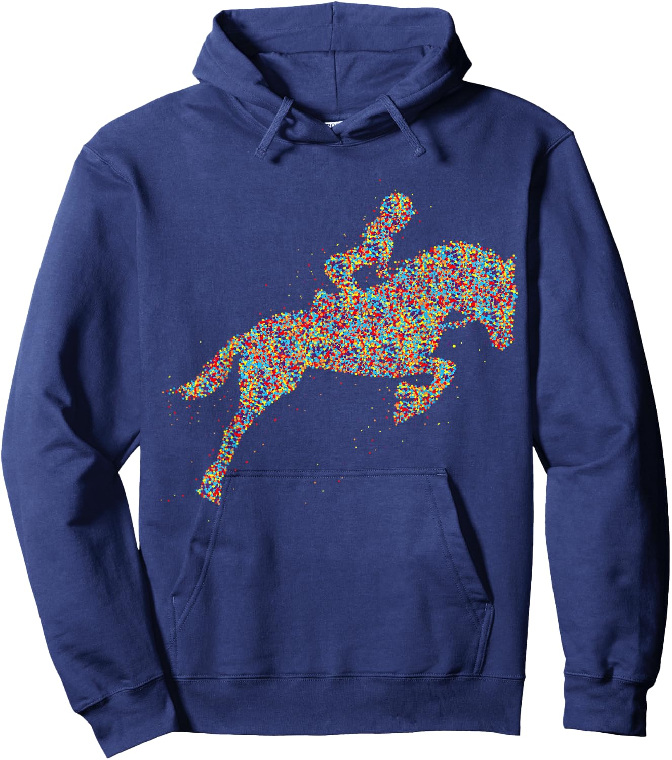 Süße Pferdesport & Pferdeliebhaber Geschenke Damen & Mädchen Frauen Reiterin Pferd Schwarz Klein Crew-Ausschnitt Kurzarm Pull-On Klassische Passform 100% Polyester Hoodie - Hoodie | Navy