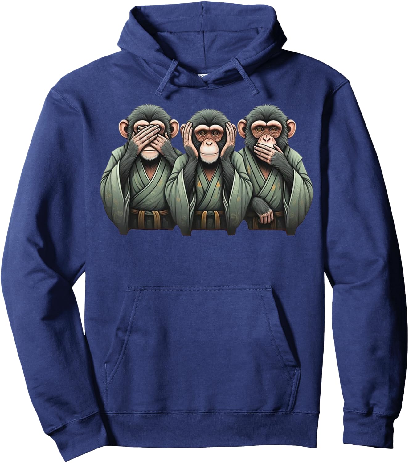 See no evil, hear nothing speak evil Three Wisdom Monkeys , Black, S Hoodie - Hoodie | Navy