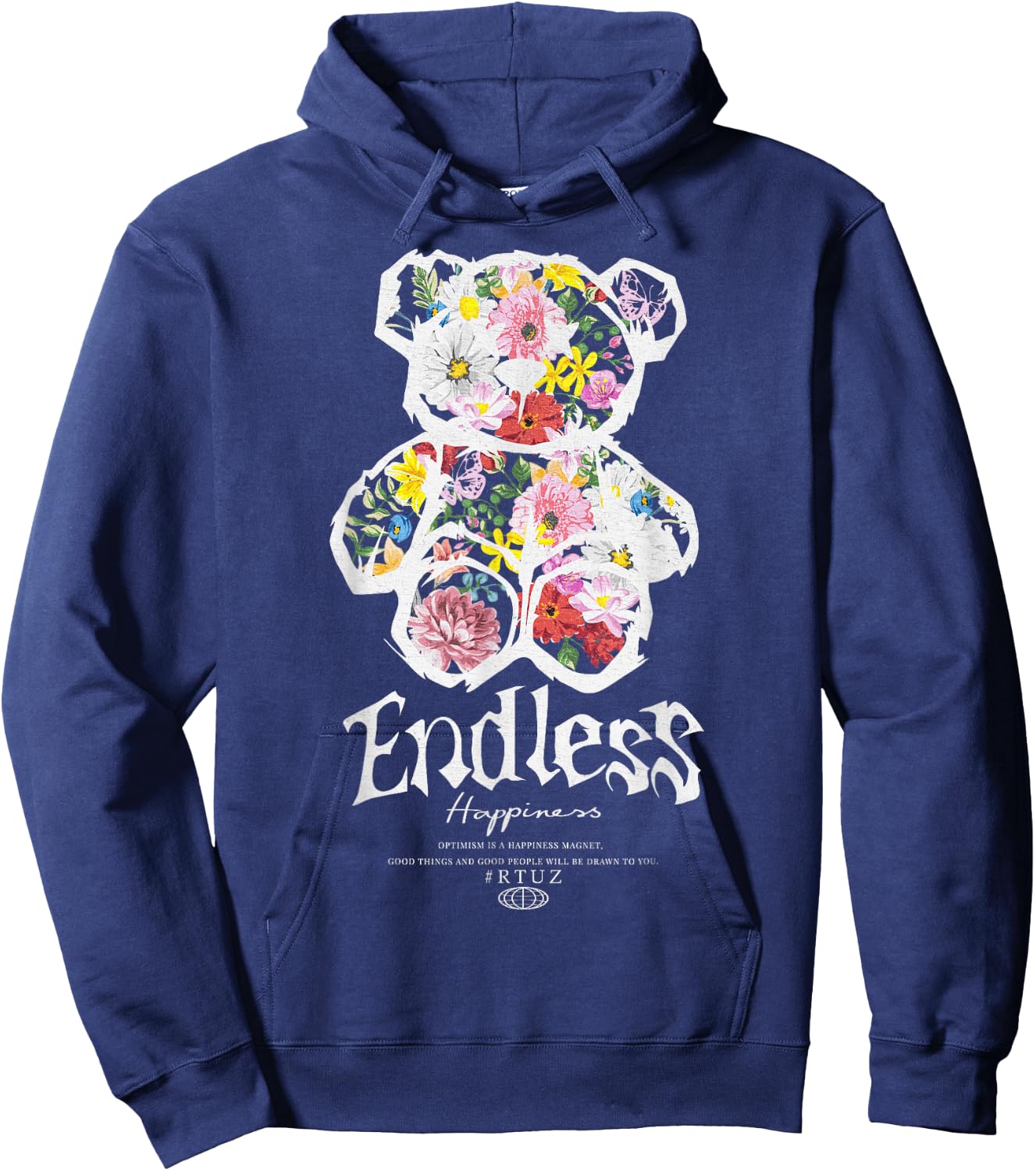 Cute Plush Bear Streetwear Plush Teddy , Black, S Hoodie - Hoodie | Navy
