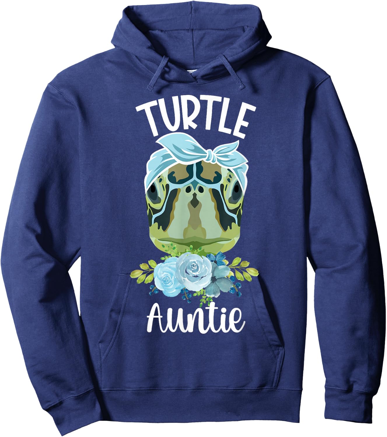 Turtle Aunt Flowers Turtle Auntie Turtle Owner Turtle Lover Hoodie - Hoodie | Navy