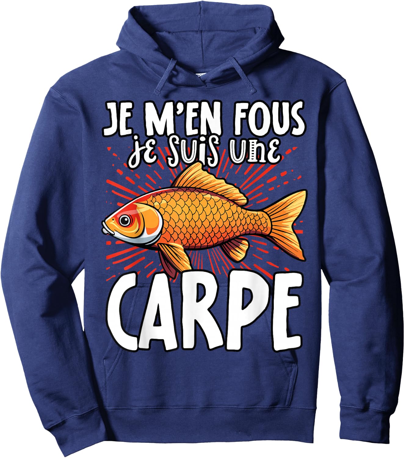 Je M'en Fous Je Suis Une Carpe - Carpe Mignonne , Black, S Hoodie - Hoodie | Navy