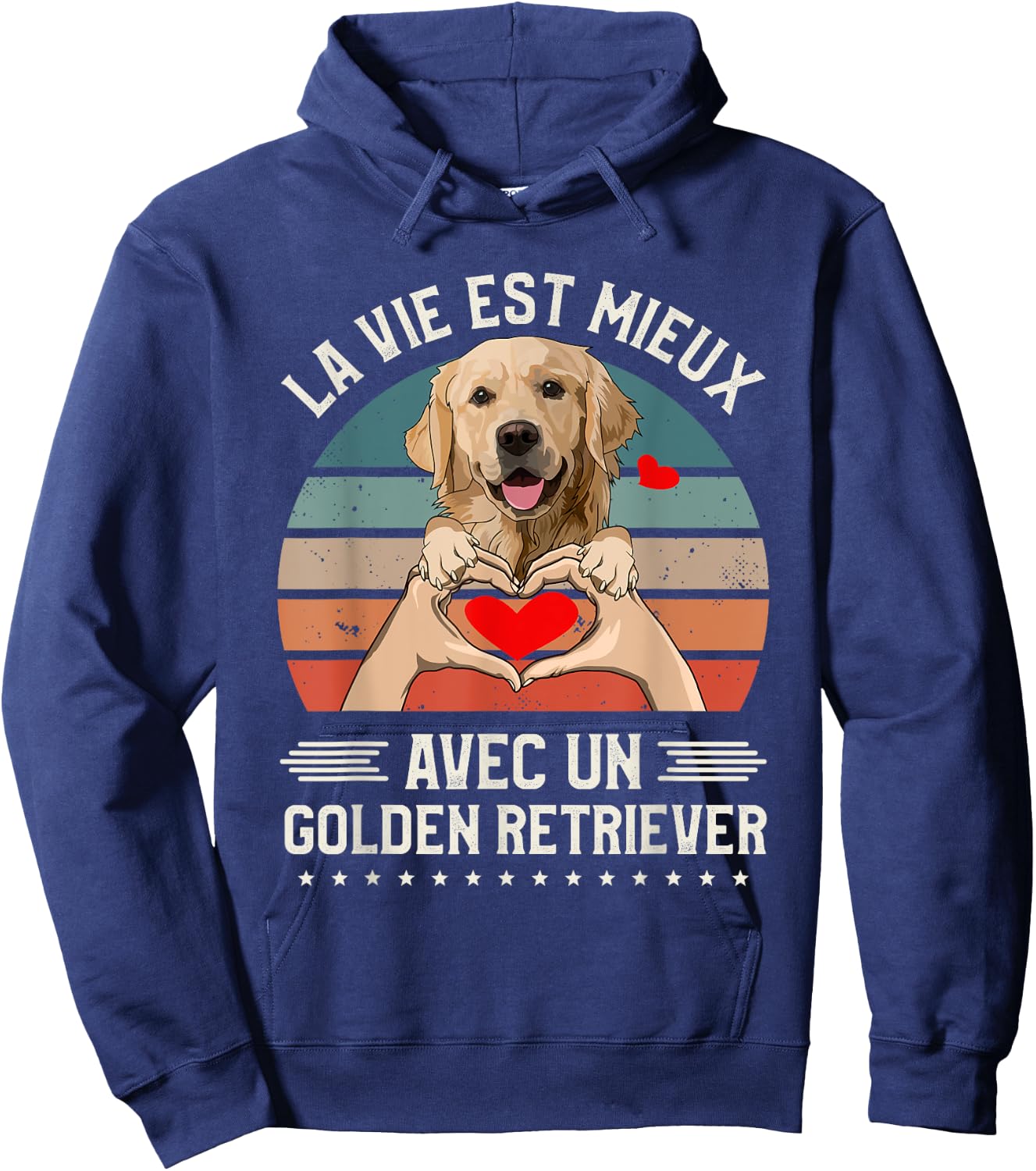 Life Is Better With A Golden Retriever , Black, S Hoodie - Hoodie | Navy