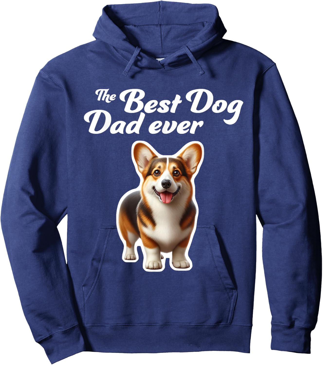 Best Dog Dad Ever - Cardigan Welsh Corgi Hoodie - Hoodie | Navy