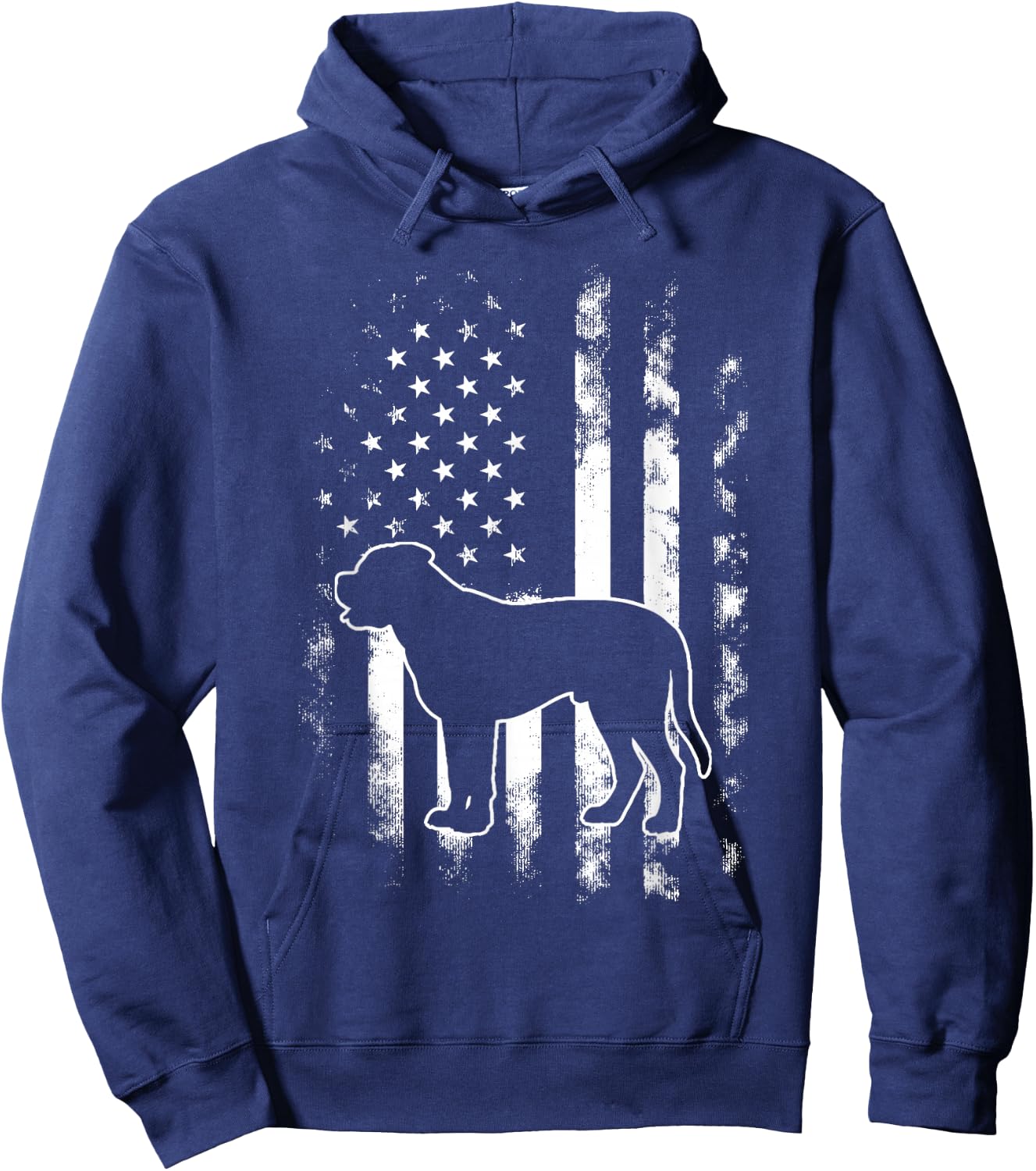 American US Flag Bull Mastiff Hoodie - Hoodie | Navy
