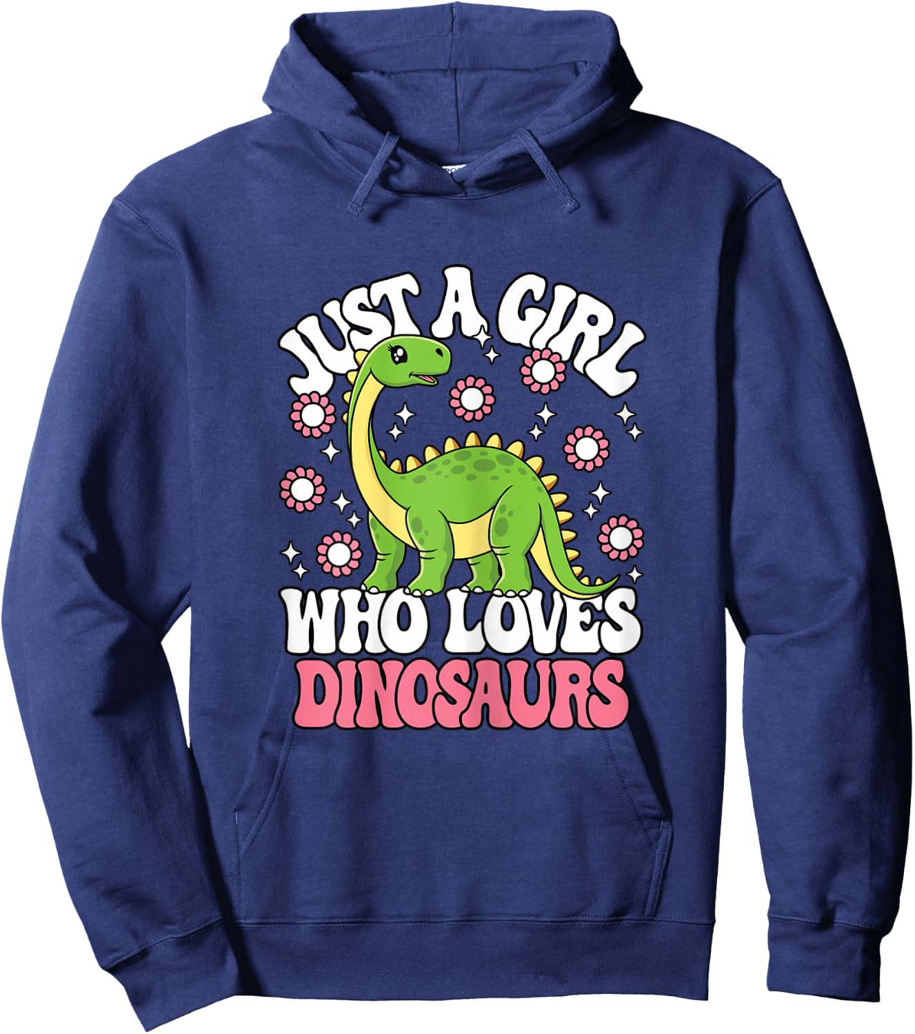 Just A Girl Who Loves Dinosaurs Cute Dinosaur Girls Kids Hoodie - Hoodie | Navy