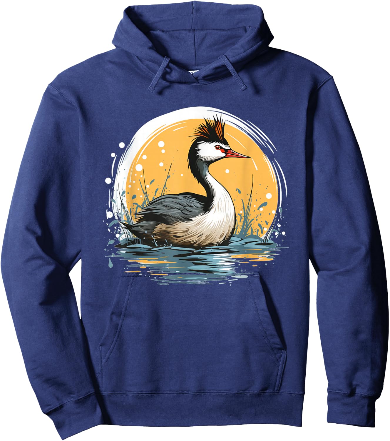 Cool looking Grebe Bird for Duck and birdwatching Lovers Hoodie - Hoodie | Navy