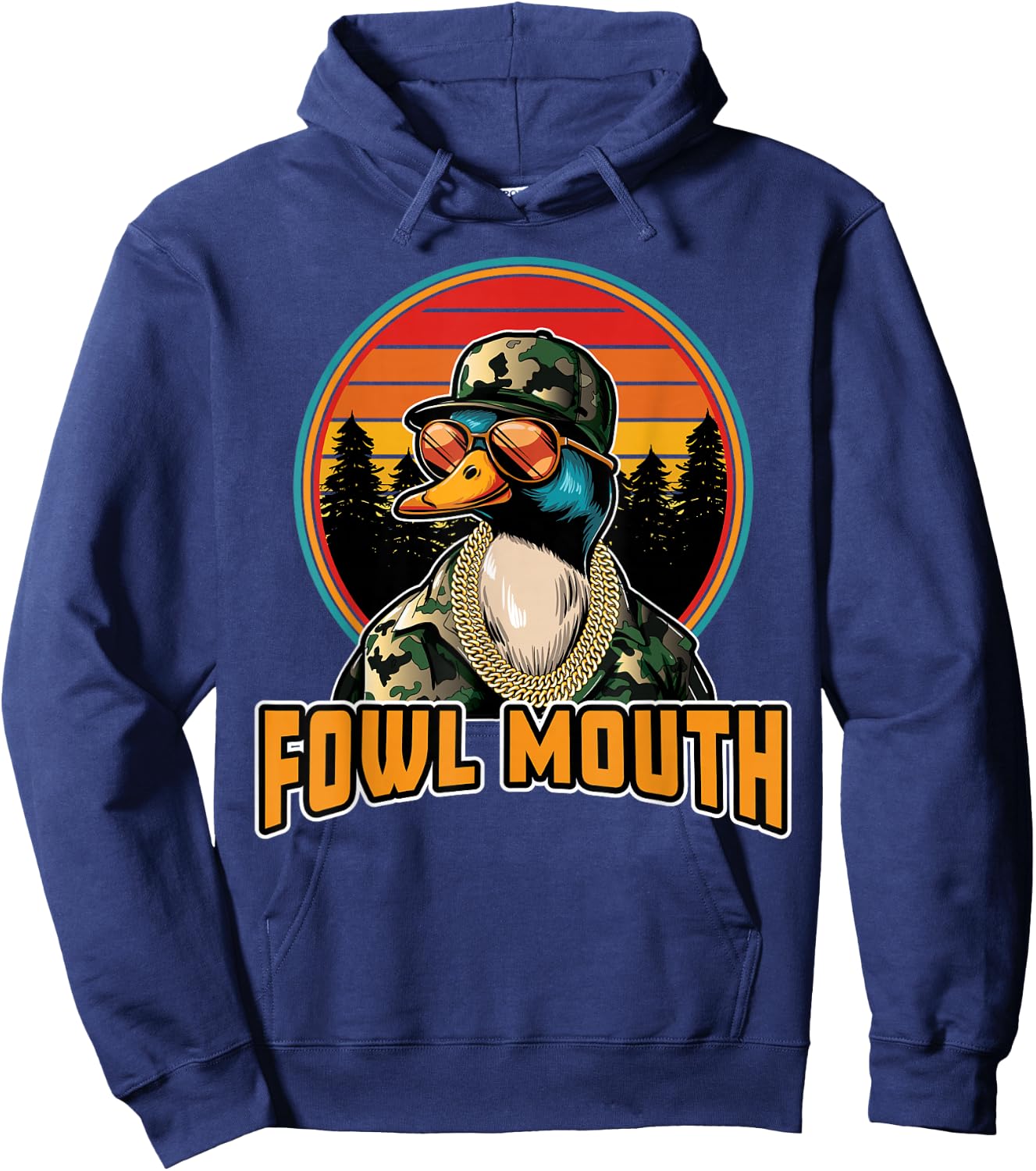 Fowl Mouth Duck Hunting Meme Camo Waterfowl Goose Hunter Hoodie - Hoodie | Navy