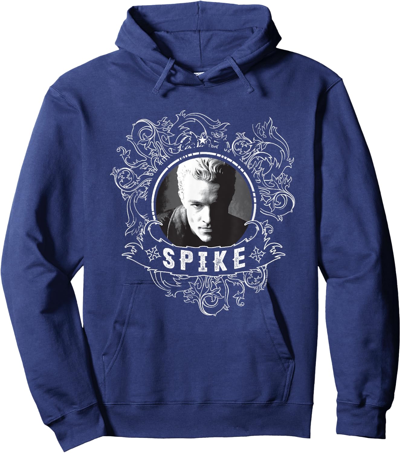 Buffy The Vampire Slayer Spike Faded Face Vintage Portrait , Black, S Hoodie - Hoodie | Navy