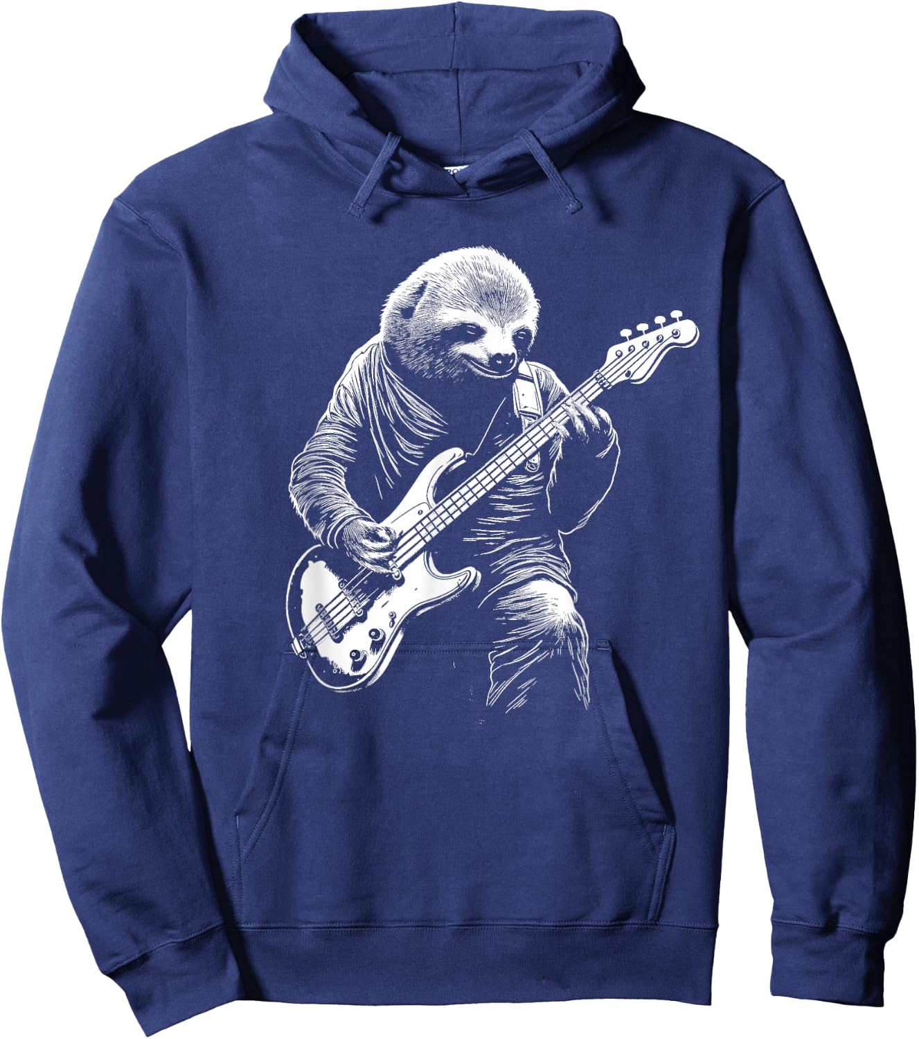 Sloth Playing Bass Guitar Funny Bass Player Bassist Sloth Hoodie - Hoodie | Navy