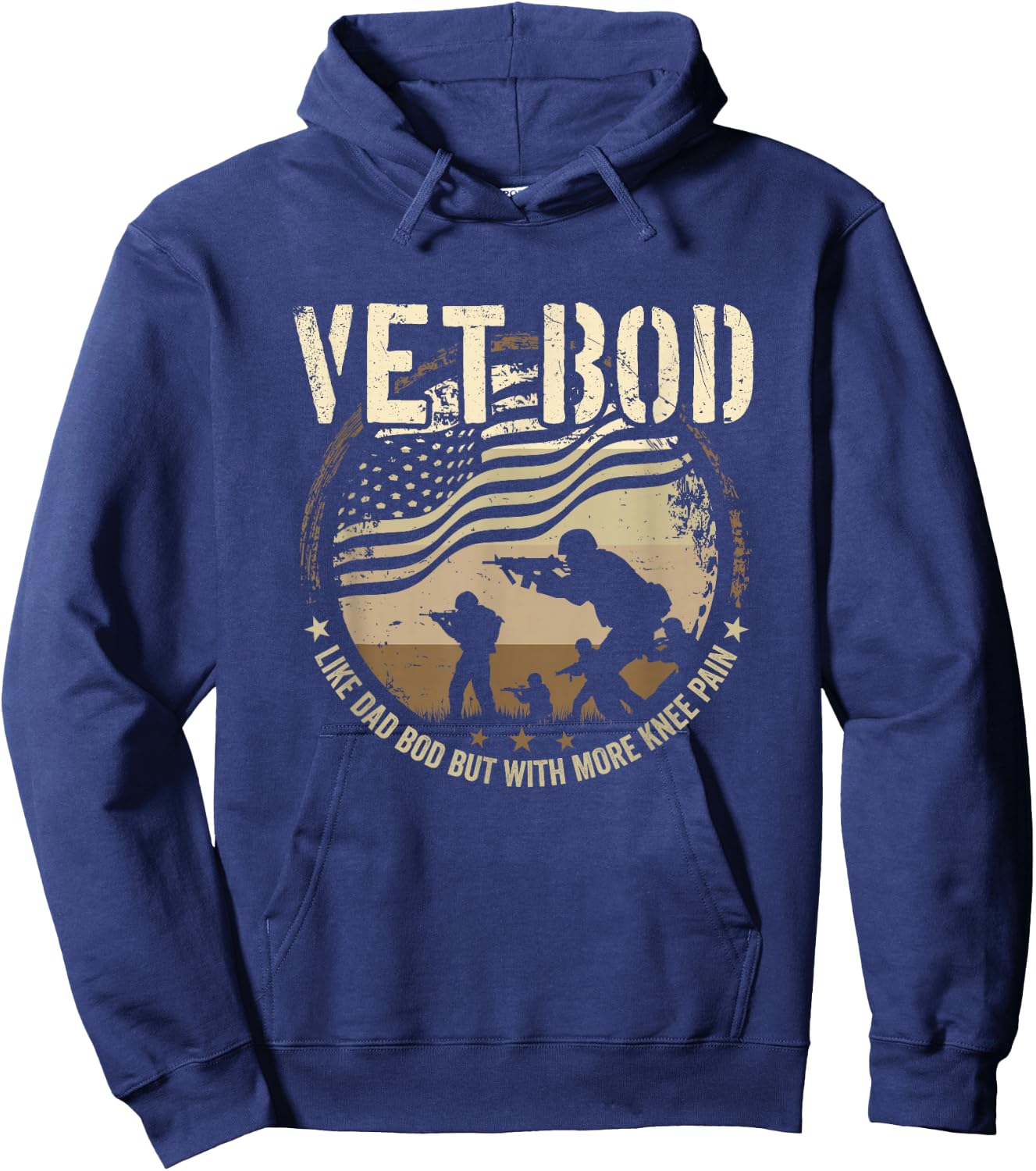 Vet Bod - Like Dad Bod But More Knee Pain - Military Veteran Hoodie - Hoodie | Navy