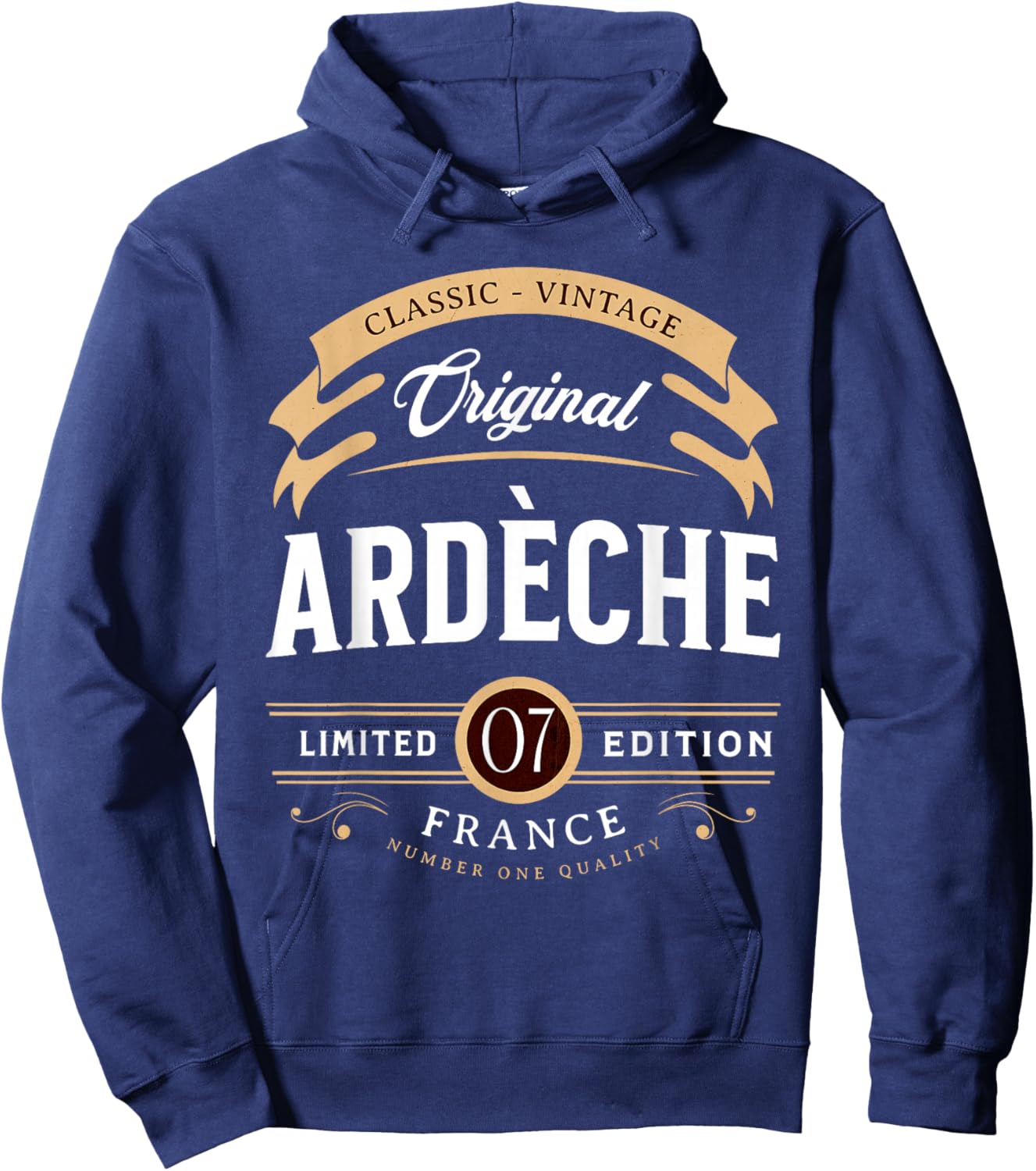 Vintage Ardèche France , Black, S Hoodie - Hoodie | Navy