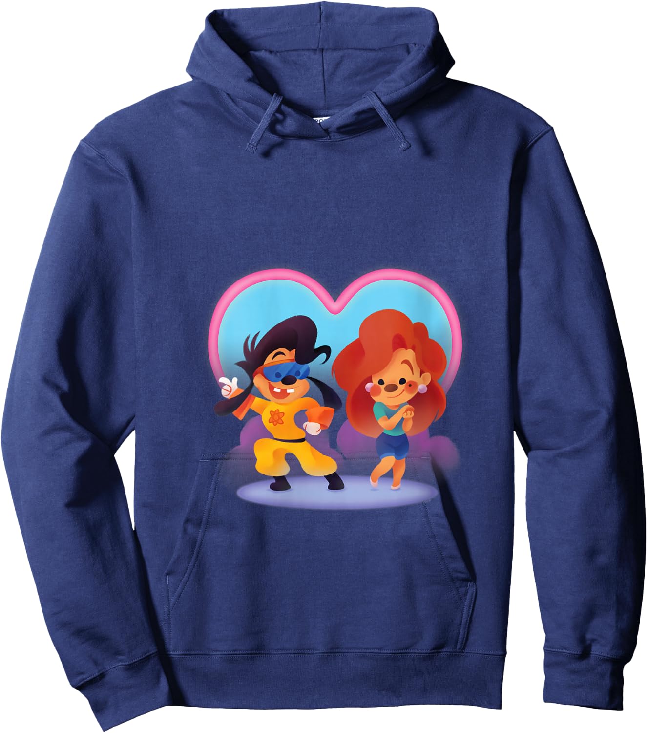 Disney A Goofy Movie Cute Valentine’s Day Max & Roxanne V-Neck Hoodie - Hoodie | Navy