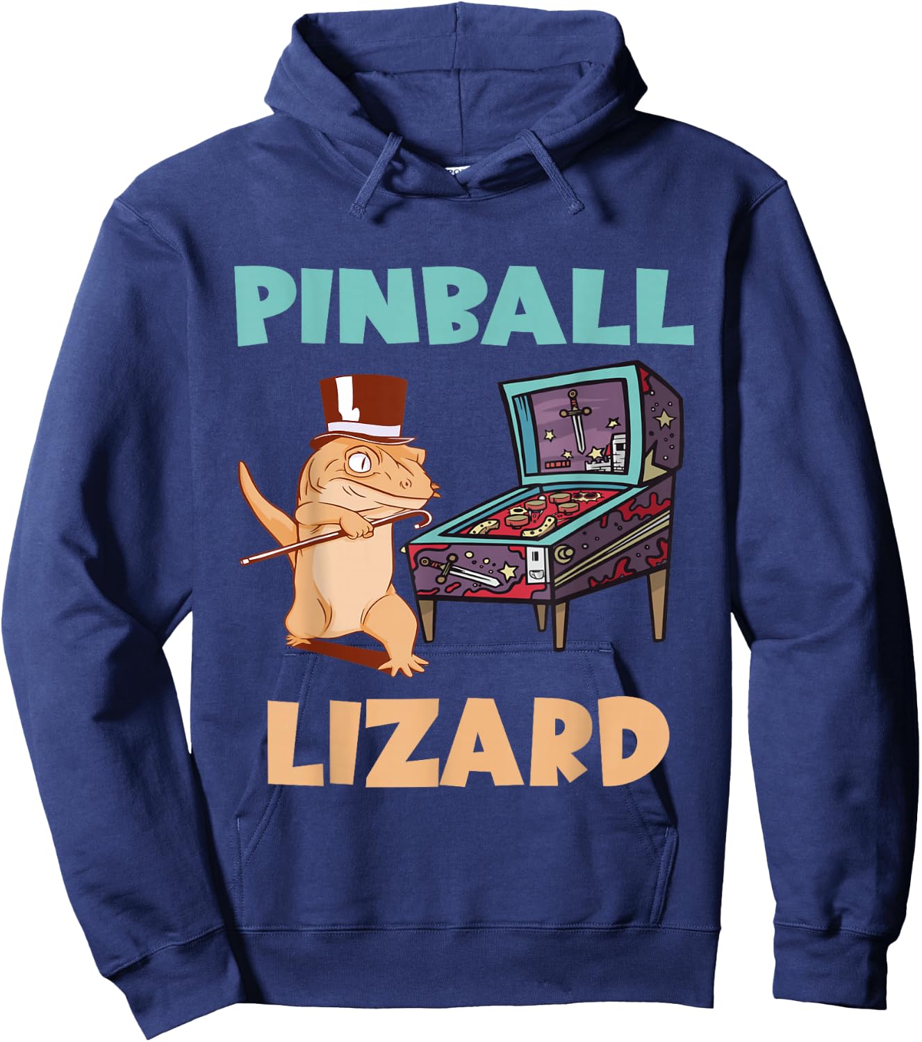 Pinball Game Pinball Player Flipper Ball Pinball Lizard Hoodie - Hoodie | Navy
